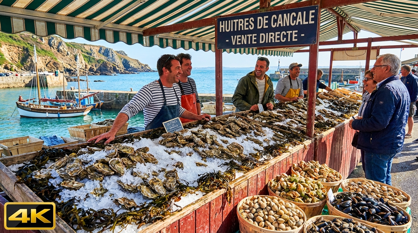 découvrez le charme unique et les saveurs authentiques du marché aux huîtres de cancale, un rendez-vous incontournable pour les amateurs de fruits de mer frais et de produits locaux.