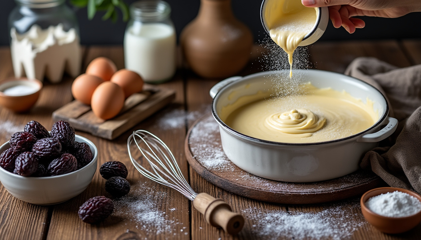 apprenez à réaliser un far breton aux pruneaux savoureux grâce à notre recette facile et traditionnelle. parfait pour un dessert authentique et gourmand.